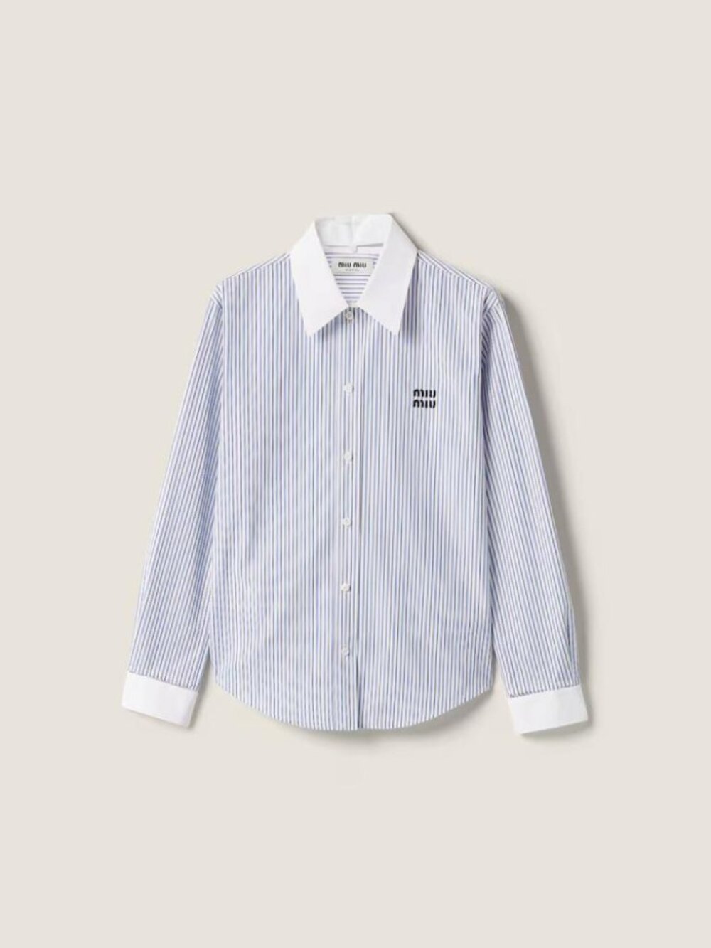 Miu Miu Poplin Striped Shirt Tag Size 42 Women
